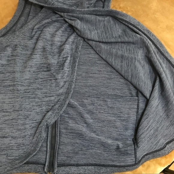 Athleta Heathered Blue Blissful Hooded Vest Size XXS - Picture 6 of 7